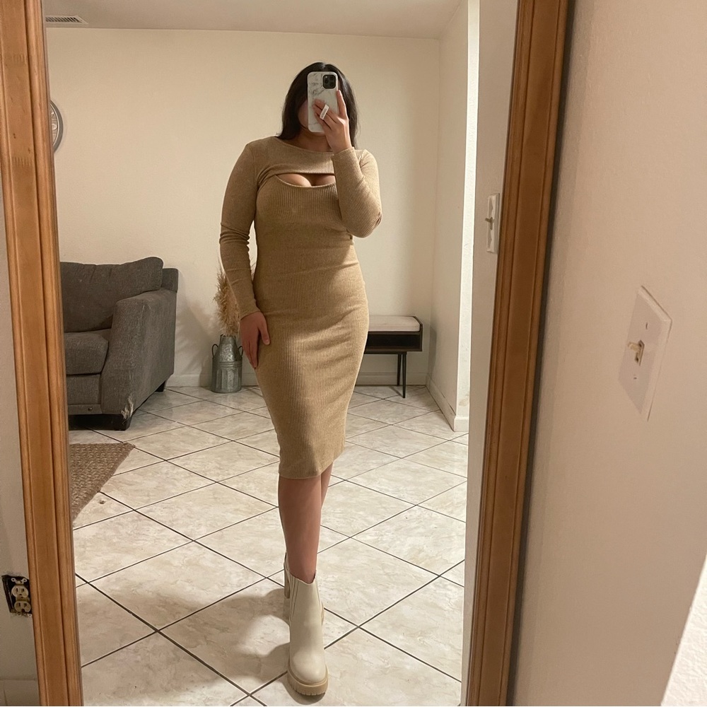 shrug midi dress